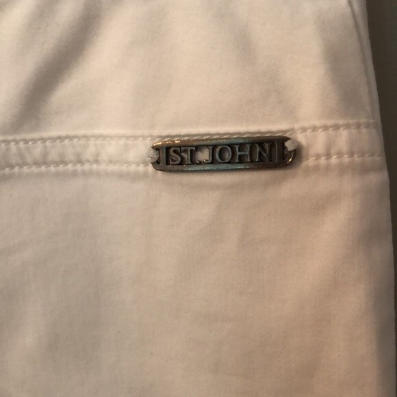 ST JOHN SIZE 6 WHITE STRAIGHT LEG CROPPED CAPRI PANTS - Picture 6 of 10